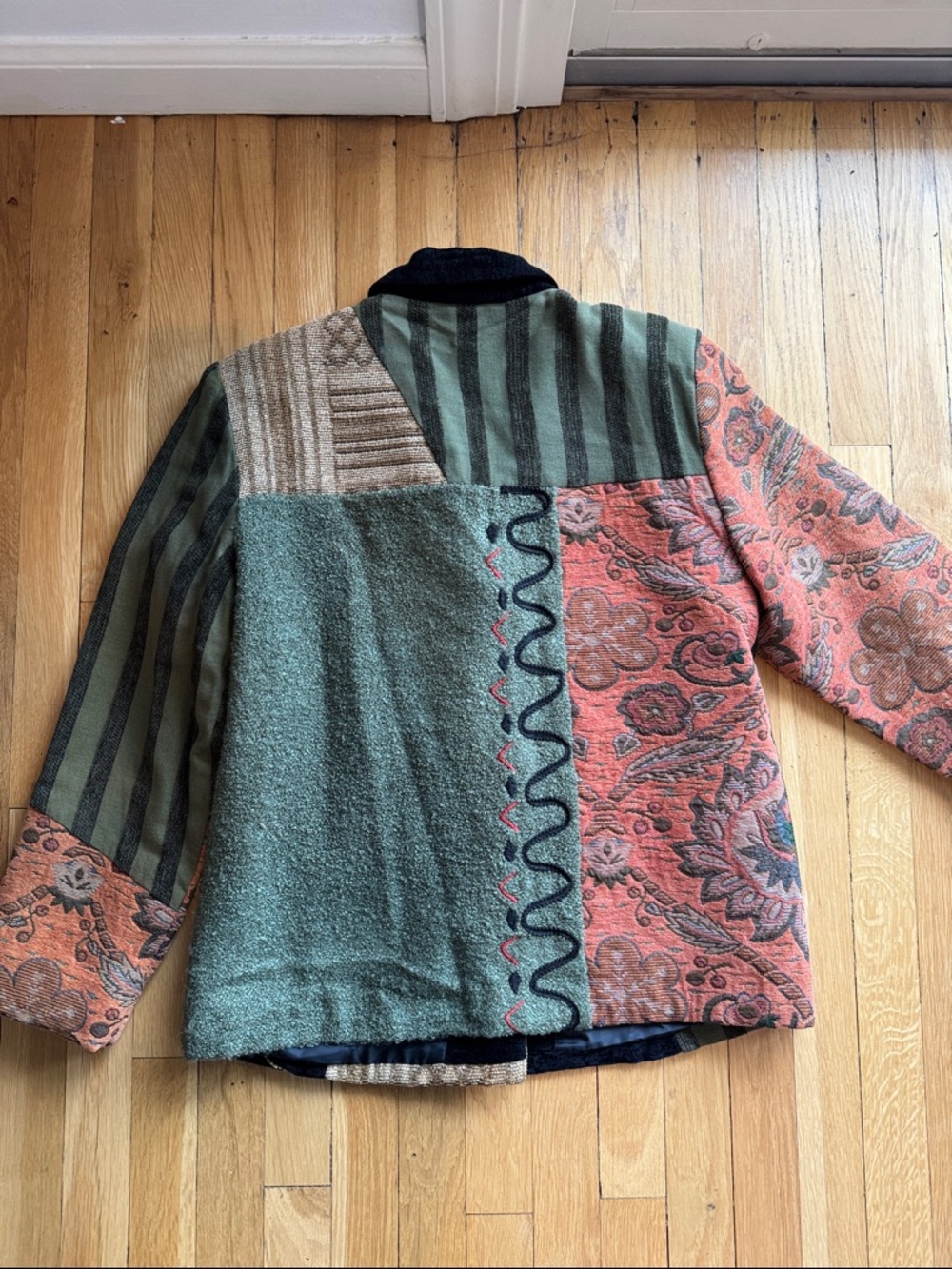90’s Entice Patchwork Mixed-Pattern Jacket - Picture 7 of 9